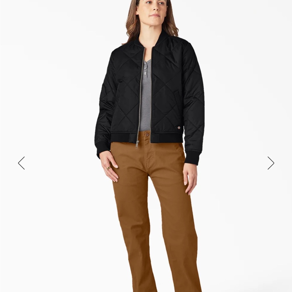 Dickies Women’s Black Quilted Bomber Jacket Size Medium